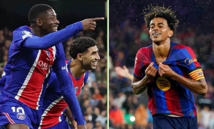 Lamine Yamal kundër Dembélé, çfarë dueli spektakolar në Champions League