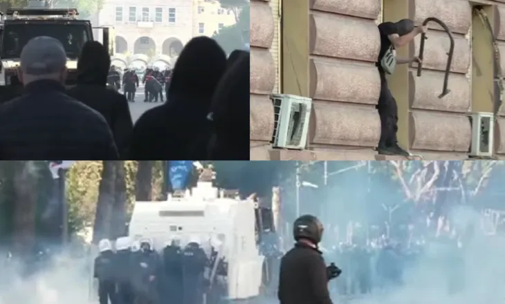 LIVE/ Trazira te Kryeministria, i riu godet me hekur dritaren e Kryesisë së Kuvendit