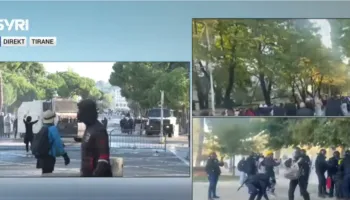 ‘Mbytini me gaz’/ Urdhri kriminal – Policia përdor bombola të kalibrit më të madh, shumë i dëmshëm për protestuesit