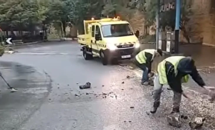 Moti i keq/ Reshjet e shiut shkaktojnë rënie gurësh në aksin Burrel-Skuraj, rrezik për drejtuesit e mjeteve