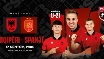 Ndeshje miqësore/ Kombëtarja U21 përballet me Spanjën më 17 nëntor në “Air Albania”