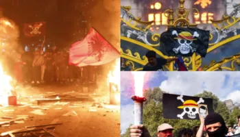 Nga Nepali në Tiranë/ Flamuri i “One Piece” kthehet në simbol të protestës dhe revoltës rinore
