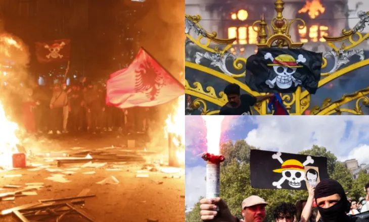 Nga Nepali në Tiranë/ Flamuri i “One Piece” kthehet në simbol të protestës dhe revoltës rinore