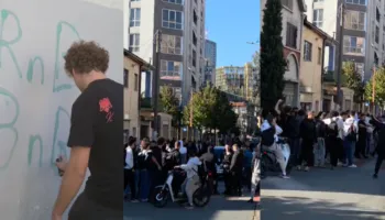 Nxënësit e gjimnazit ”Partizani” bojkotojnë mësimin dhe bllokojnë rrugën