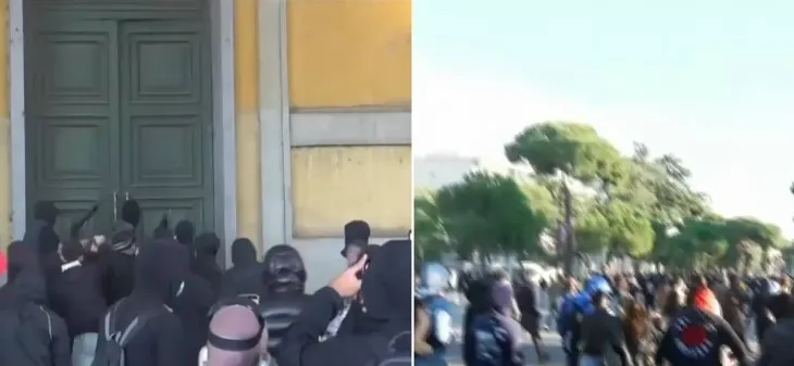 Pasi shkatërruan Ministrinë e Financave, protestuesit i drejtohen Kryeministrisë dhe Parlamentit!
