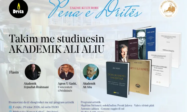 “Pena e Dritës” sjell një mbrëmje letrare me Ali Aliun 