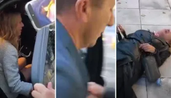 Po i drejtonte pyetje kryetares së Parlamentit, oficeri i sigurisë e rrëzon gazetaren përtokë