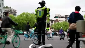 Policë robotë në rrugët e Kinës, humanoidët testohen për kontrollin e trafikut (VIDEO) –