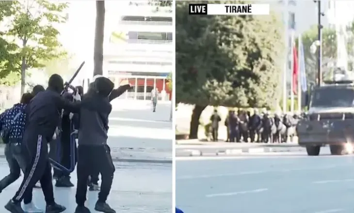 Policia hedh gaz lotsjellës në drejtim të protestuesve te Kryeministria, studentët rezistojnë