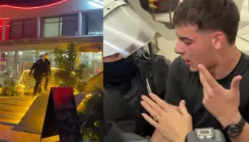 Policia kontroll brenda lokalit te Tajvani, shoqëron një të ri