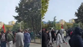Protesta dhe dhuna para Parlamentit, pas tensioneve Policia i shpërndan me gaz lotsjellës! (VIDEO)