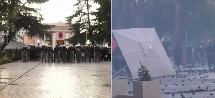 Protesta e dhunshme, Policia rrethon Parlamentin me forca të shtuara!