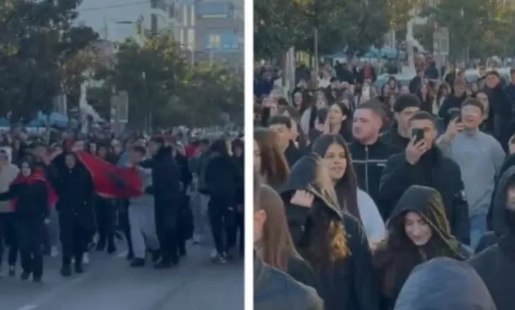 Protesta nis sot nga Kamza, gjimnazistët bojkotojnë mësimin, dynden në rrugë: Të gjithë së bashku…