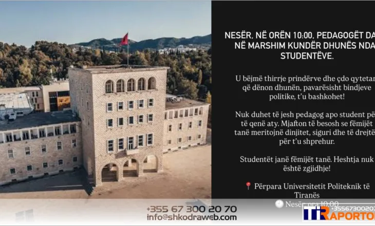 PROTESTAT – marshim në mbështetje të studentëve, pedagogët dalin sot në protestë në orën 10:00…