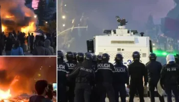 Protestuesit i vënë zjarrin një tjetër biznesi, digjet kioska në bulevardin “Dëshmorët e Kombit”! Tymi dhe flakët mbulojnë zonën