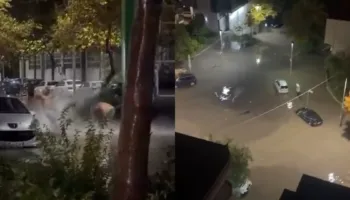 Reshjet e shiut përmbytin qytetin e Vlorës, rrugët kthehen në ‘lumenj’