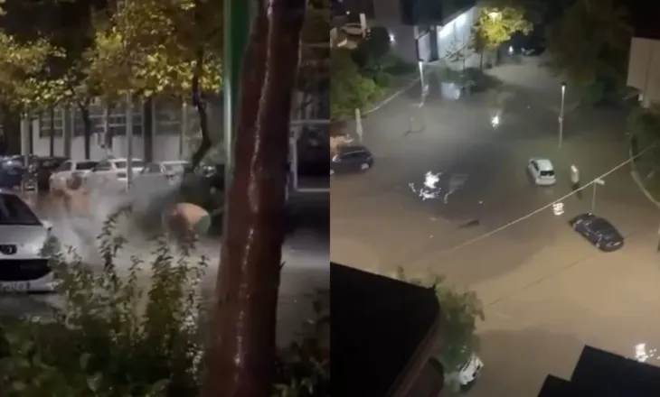 Reshjet e shiut përmbytin qytetin e Vlorës, rrugët kthehen në ‘lumenj’