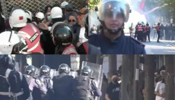 Rikthehen trazirat, gurë dhe gaz në qendër të Tiranës. Nis aksioni këmba-këmbës polici-protestes