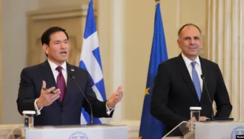 Rubio në Athinë paralajmëron Iranin se nuk do të ketë kurrë armë bërthamore