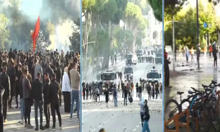 Sërish tensione! Policia bomba shurdhuese drejt protestuesve