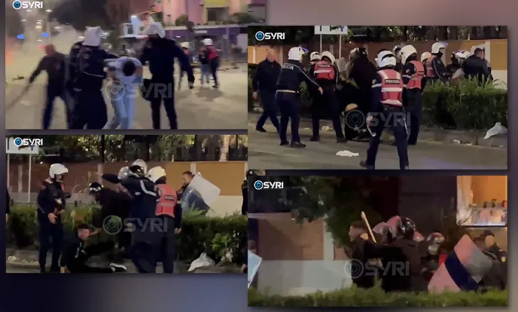 Shkopa gome kokës/ Narkopolicia ushtron dhunë barbare ndaj të rinjve protestues te zona e 21-shit