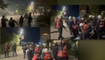 Shkopinj gome dhe dhunë brutale ndaj protestuesit të shtrirë në tokë