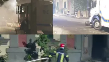 Shpërthime në qendër të Tiranës, protestuesit përdorin lazer. Flakë te Ministria e Infrastrukturës dhe Energjisë