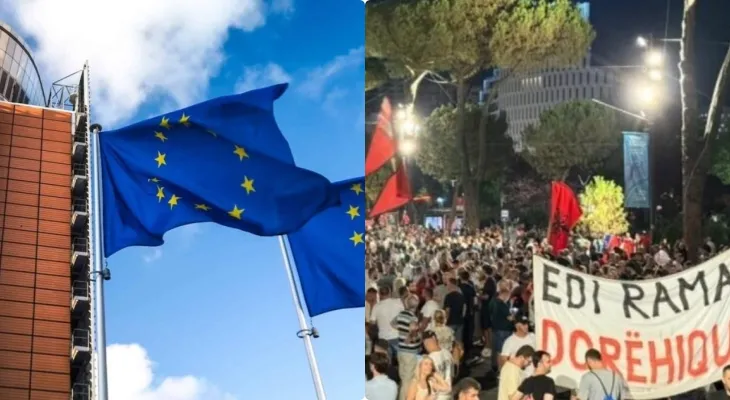“Shqipëria në BE pa Edi Ramën”/ Shqiptarët e Diasporës protestojnë sot para Komisionit Evropian në Bruksel: Dëgjoni zërin e qytetarëve