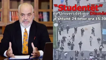 “Studentët në Universitetin e Dhunës”, Rama nxjerr pamjet e protestuesve me maska në selinë e PD (VIDEO)