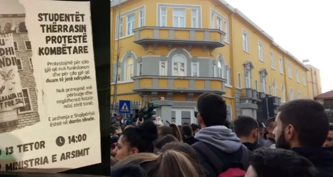 Studentët sot në protestë kombëtare, tubim përpara Ministrisë së Arsimit!