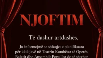 Teatri Kombëtar i Operës e Baletit shtyn aktivitetet