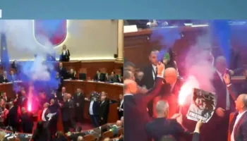 Tensionet në Kuvend/ Vijon protesta e deputetëve të PD-së, ndezin tymuese! Maxhoranca voton ligjin e bankës mes tymit