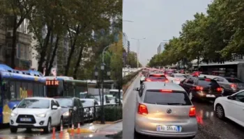 Tirana “paralizohet” nga shiu, qytetarët me orë të tëra në trafik