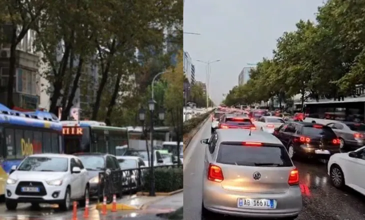 Tirana “paralizohet” nga shiu, qytetarët me orë të tëra në trafik