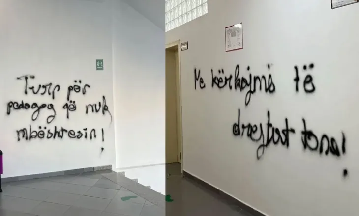 “Turp për pedagogët që nuk mbështesin…”/ Studentët shkruajnë në muret e universitetit në Durrës