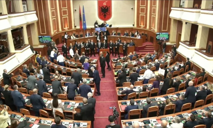 Vezë dhe shishe mbi Ramën në Parlament