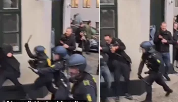 VIDEO / “Çmendet” policia daneze, bashkë me protestuesit godet edhe gazetarët