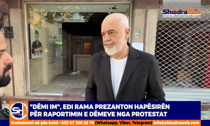 VIDEO – “Dëmi im”, kryeministri Rama prezanton hapësirën për raportimin e dëmeve nga protestat…