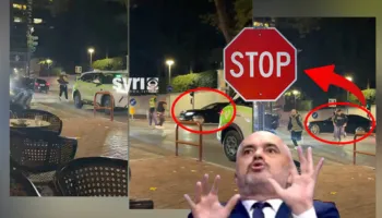 VIDEO/ Edi Rama me gjithë eskortë futet kundërvajtje, i riu e qëllon me vezë: O hajdut, o maskara