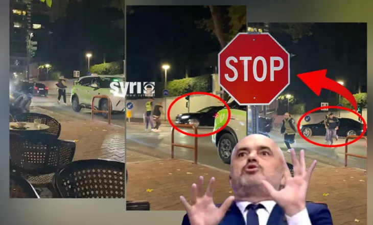 VIDEO/ Edi Rama me gjithë eskortë futet kundërvajtje, i riu e qëllon me vezë: O hajdut, o maskara