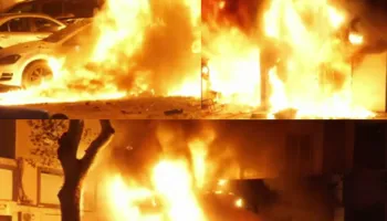 VIDEO/ Gjykata e Lartë në flakë. Digjet biznesi aty pranë dhe një makinë, situata kritike për zonën