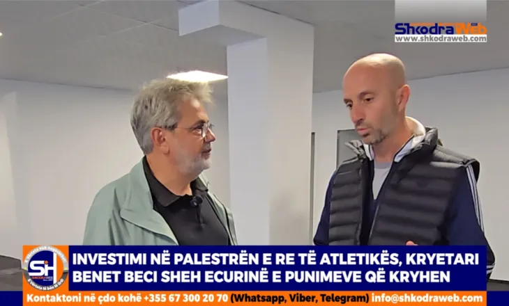 VIDEO – Investimi për palestrën e re të atletikës për Vllazninë, Benet Beci sheh nga afër ecurinë e punimeve