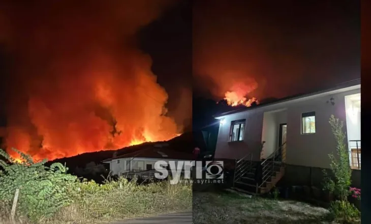 VIDEO/ Përkeqësohet situata e zjarreve në Peqin, flakët e mëdha afrohen pranë banesave