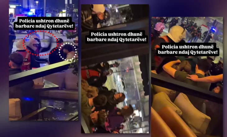 VIDEO/ Policia mësyn në ambjetin privat të një biznesi, dhunon barbarisht qytetarët dhe i shoqëron me forcë