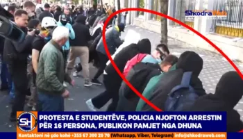 VIDEO – Protestat e studentëve, policia arreston 16 persona, publikon pamjet e dhunës në shesh…