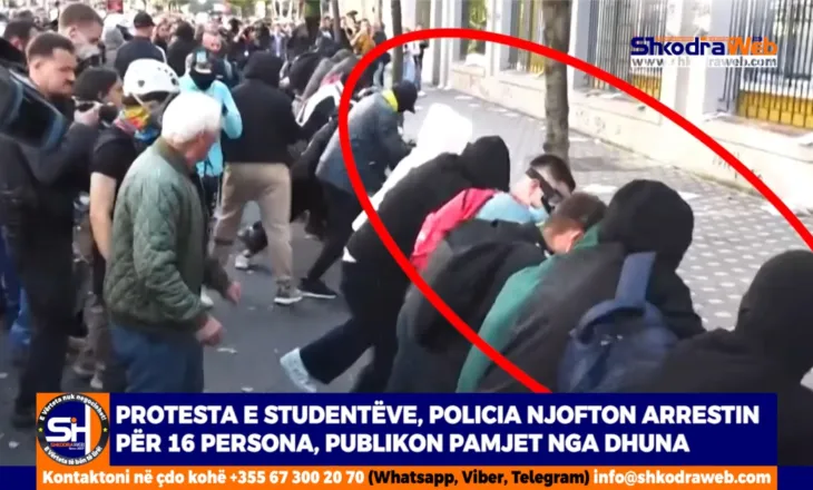 VIDEO – Protestat e studentëve, policia arreston 16 persona, publikon pamjet e dhunës në shesh…