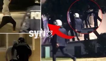 VIDEO/ Protestuesi thyen rrethimin e kryeministrisë, policia e masakron me shkopinj gome