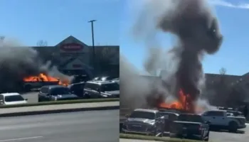 VIDEO/ Shpërthen kamioni në parking, topi gjigant i zjarrit ngrihet në ajër në SHBA