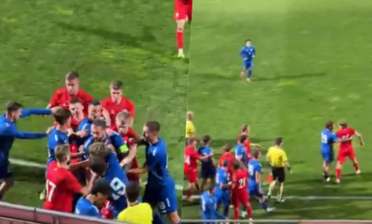 VIDEO/ Skenat e turpit, ndeshja miqësore Serbi-Rusi përfundon në arenë lufte, grushte dhe shkelma mes lojtarëve! Shikoni pamjet