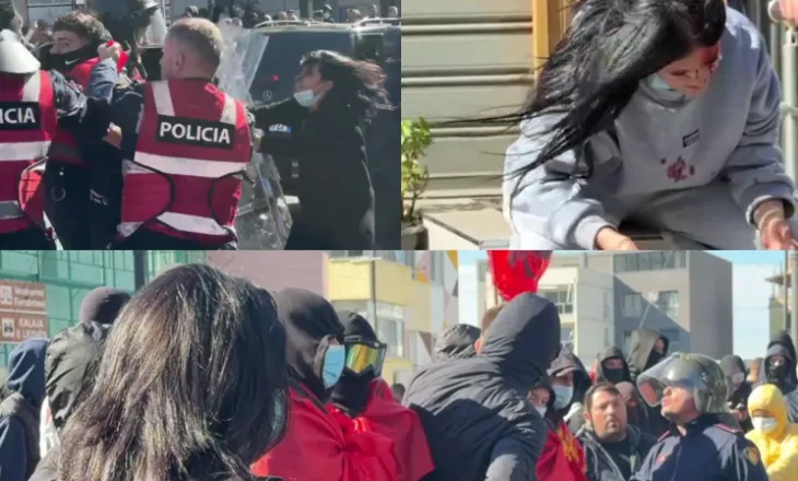 VIDEO/ Trazira në Lezhë, ka gjimnazistë të plagosur dhe protestuesit përplasen me policinë